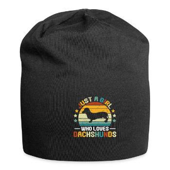 Teckel à poil rugueux - Bonnet en jersey - noir - Devant