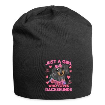 Teckel à poil rugueux - Bonnet en jersey - noir - Devant
