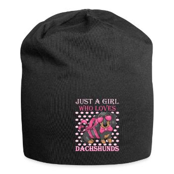 Teckel à poil rugueux - Bonnet en jersey - noir - Devant