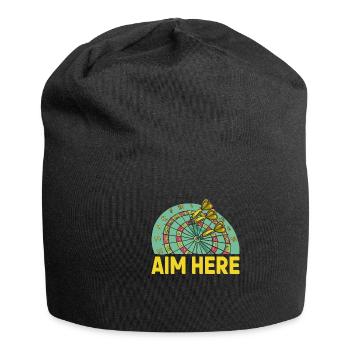 Herren Dart Spieler Score Alter Mann Hundred - Jersey-Beanie - Schwarz - Vorne