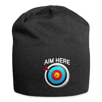 Herren Dart Spieler Score Alter Mann Hundred - Jersey-Beanie - Schwarz - Vorne