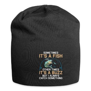 Pêche Pêche Pêcheur Pêche Canne à pêche - Bonnet en jersey - noir - Devant