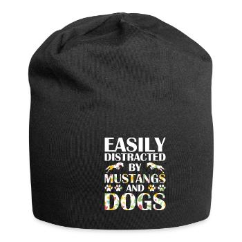 Chiens Chevaux Pitbull Buldogge Terrier - Bonnet en jersey - noir - Devant