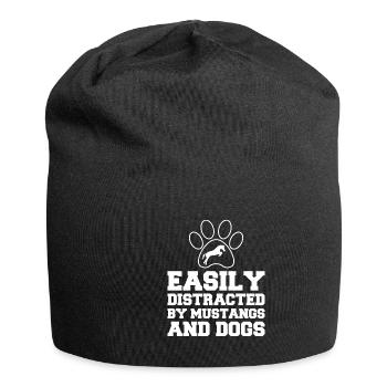 Chiens Chevaux Pitbull Buldogge Terrier - Bonnet en jersey - noir - Devant