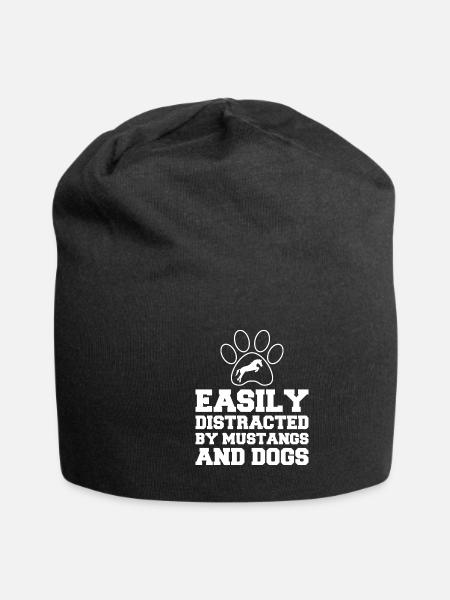 Hunde Pferde Pitbull Buldogge Terrier - Jersey-Beanie - Schwarz