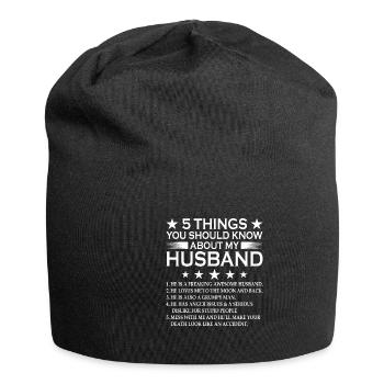 Herren Stolzer Ehemann der besten Ehefrau der Welt - Jersey-Beanie - Schwarz - Vorne