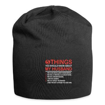 Herren Stolzer Ehemann der besten Ehefrau der Welt - Jersey-Beanie - Schwarz - Vorne