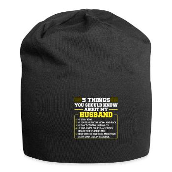 Herren Stolzer Ehemann der besten Ehefrau der Welt - Jersey-Beanie - Schwarz - Vorne