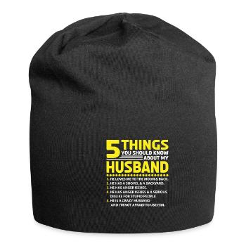 Herren Stolzer Ehemann der besten Ehefrau der Welt - Jersey-Beanie - Schwarz - Vorne