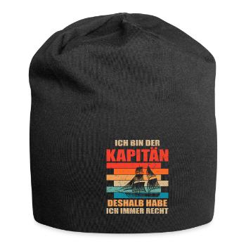 Kapitän Bootsschein Segeln Boot - Jersey-Beanie - Schwarz - Vorne