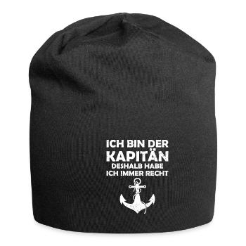 Kapitän Bootsschein Segeln Boot - Jersey-Beanie - Schwarz - Vorne