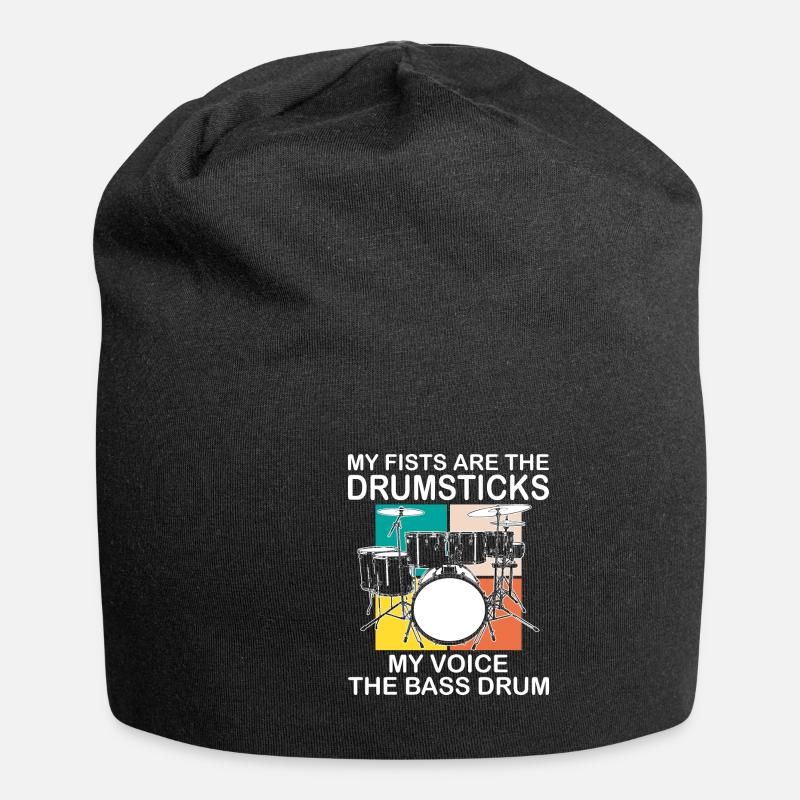 Drummer Drumsticks Schlagzeug Musiker - Jersey-Beanie - Schwarz