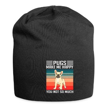 Mops Möpse Pugs Hundeliebhaber - Jersey-Beanie - Schwarz - Vorne
