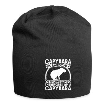 Capybara Wasserschwein Capybaras - Jersey Beanie - black - Front