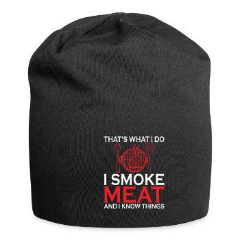 Grillen Grillmeister Barbecue Vatertag - Jersey-Beanie - Schwarz - Vorne