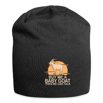 Ziegen Spruch Ziegenbock Ziegebhirte - Jersey-Beanie - Schwarz - Vorne