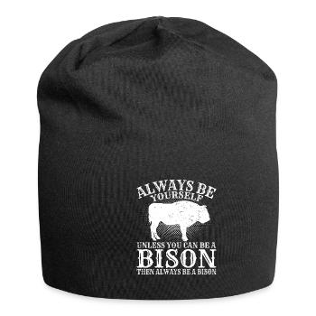 Bison Buffalo Yellowstone Park - Jersey Beanie - black - Front