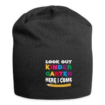 Kindergärtnerin-Kader, Der Spaß-Regenbogen-Farben - Jersey-Beanie - Schwarz - Vorne