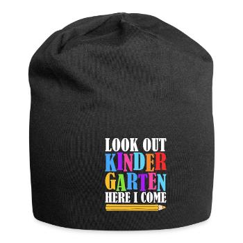 Kindergärtnerin-Kader, Der Spaß-Regenbogen-Farben - Jersey-Beanie - Schwarz - Vorne