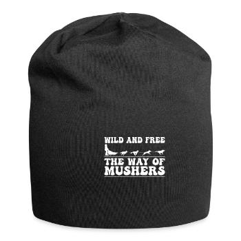 Alaska Mushing Dog Mushers Huskies - Jersey Beanie - black - Front