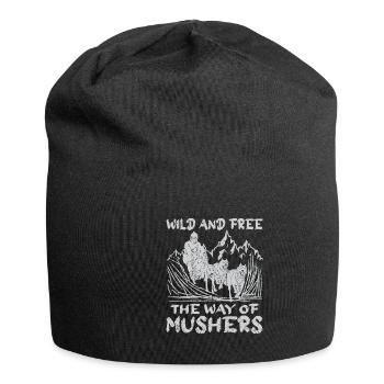 Alaska Mushing Dog Mushers Huskies - Jersey Beanie - black - Front