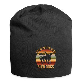 Alaska Mushing Dog Mushers Huskies - Jersey Beanie - black - Front