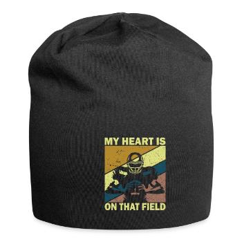 My heart is on the field Footbal Quaterback - Jersey Beanie - black - Front