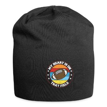 My heart is on the field Footbal Quaterback - Jersey Beanie - black - Front
