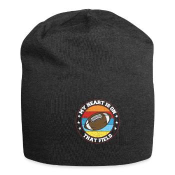 My heart is on the field Footbal Quaterback - Jersey Beanie - charcoal grey - Front