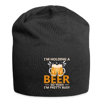 Funny Beer Saying Beer Drinker - Jersey Beanie - black - Front