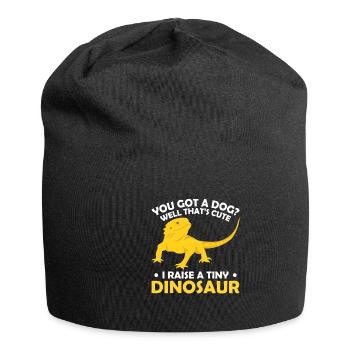 Bearded Dragon Lizard Bartgame Reptiles Gift - Jersey Beanie - black - Front