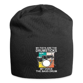 Batteur Drumsticks Drums Musicien - Bonnet en jersey - noir - Devant