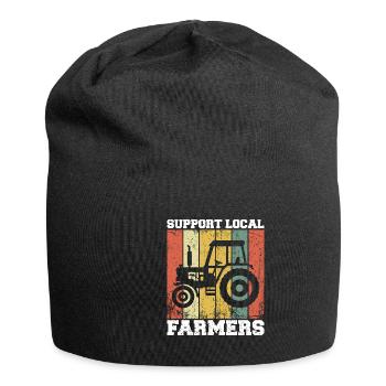 Lakale Farmers support tractor drivers - Jersey Beanie - black - Front