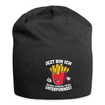 Pommes Frites Pommes Fast Food Ketchup Mayo - Jersey-Beanie - Schwarz - Vorne