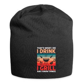 Grill Grill Summer Barbecue Beer Dicton - Bonnet en jersey - noir - Devant