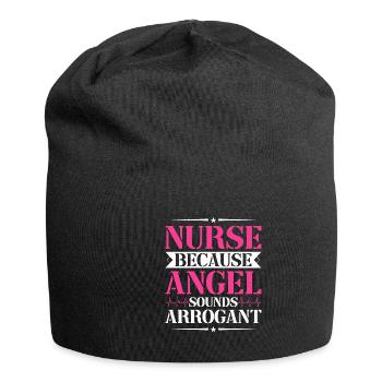 Krankenschwester Outfit Krankenpflegerin - Jersey-Beanie - Schwarz - Vorne