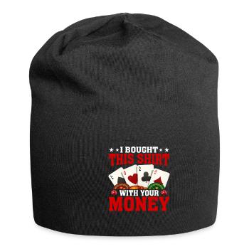 Kartenspiel Kartenspieler Pokern - Jersey-Beanie - Schwarz - Vorne