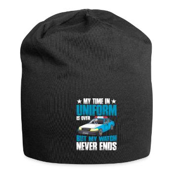 My time in uniform is over police policeman - Jersey Beanie - black - Front