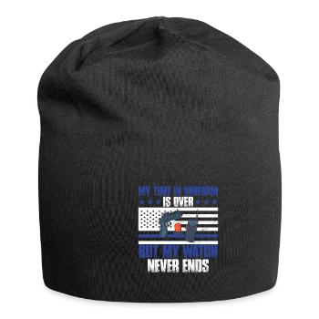 My time in uniform is over police policeman - Jersey Beanie - black - Front