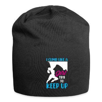Ich Klettere Wie Ein Mädchen Bouldern Klettern - Jersey-Beanie - Schwarz - Vorne