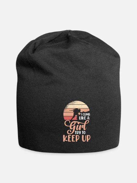 Ich Klettere Wie Ein Mädchen Bouldern Klettern - Jersey-Beanie - Schwarz