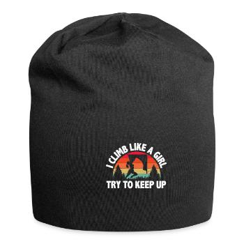 Ich Klettere Wie Ein Mädchen Bouldern Klettern - Jersey-Beanie - Schwarz - Vorne