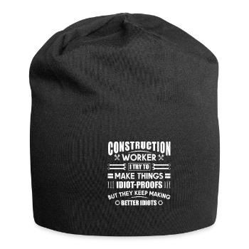Conception de construction pour hommes Papa Ouvrier de la construction - Bonnet en jersey - noir - Devant