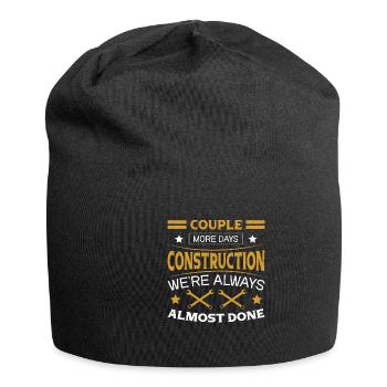 Building Design For Men Daddy Construction Worker - Jersey Beanie - black - Front