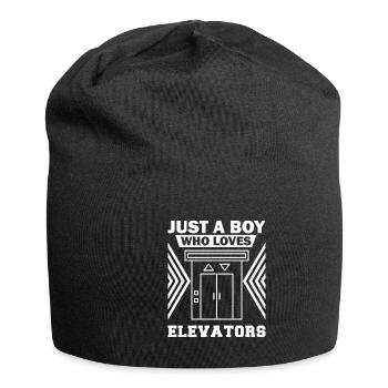 Elevator f I'm just here to ride the elevator - Jersey Beanie - black - Front