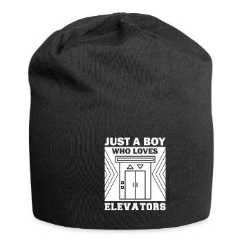 Elevator Button Just a boy who loves elevator - Jersey Beanie - black - Front