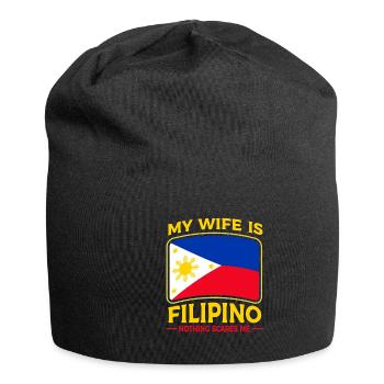 Ma femme est originaire des Philippines - Bonnet en jersey - noir - Devant