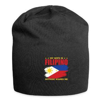 Ma femme est originaire des Philippines - Bonnet en jersey - noir - Devant