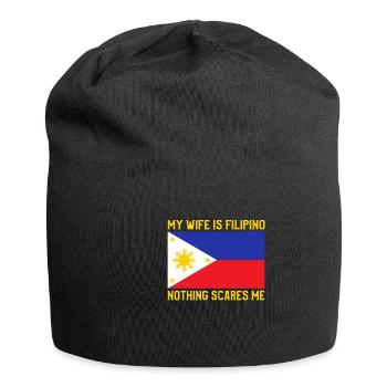 Ma femme est originaire des Philippines - Bonnet en jersey - noir - Devant