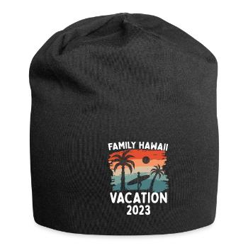 Family Hawaii Vacation 2023 Beach In Hawaii - Jersey Beanie - black - Front